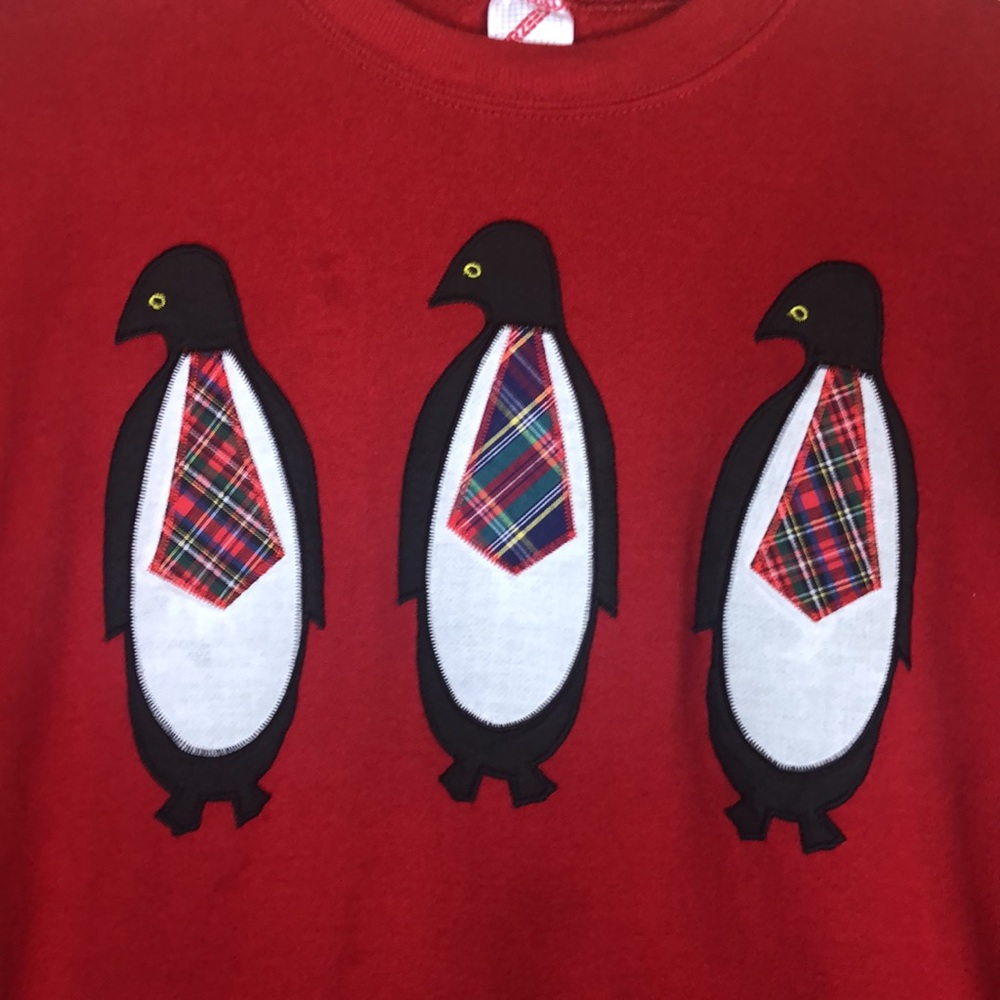 Vintage Jerzees Penguin Tie Patchwork Long Sleeve… - image 2